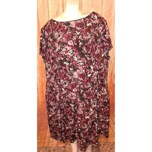 Roz & Ali Multicolor Floral Short Sleeve Dress Sz 22